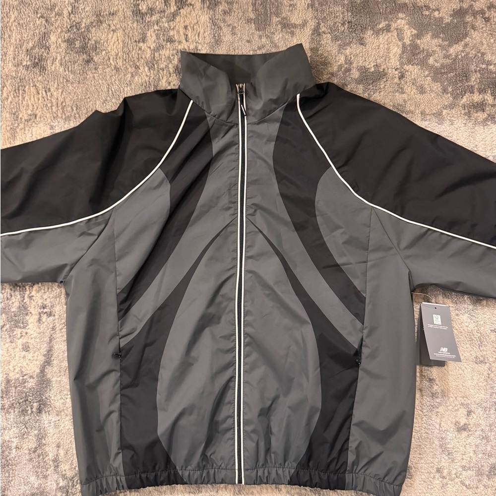New Balance Gray & Black Athletic Windbreaker Jacket